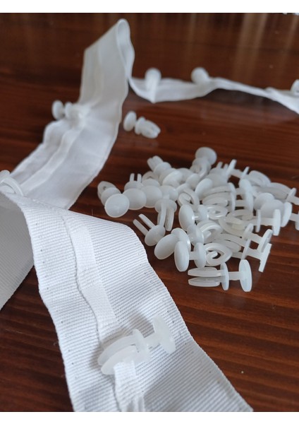 Kornişe Uyumlu Geçmeli 80 Adet Tül ve Perde Düğmesi (Dikilebilir )