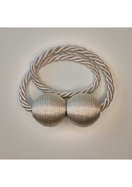 Mıknatıslı Perde Bağlama Aparat Aksesuarı 101 Ekru-Beyaz