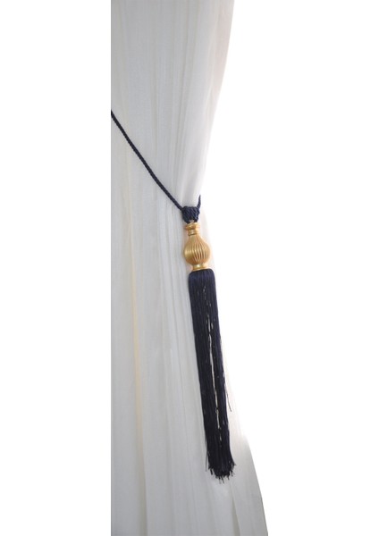 Lacivert Altın Fon Perde Tavan Bağlama | Püsküllü Braçol | Kornişe Takmatik Ipli Perde Aksesuarı fırsatları