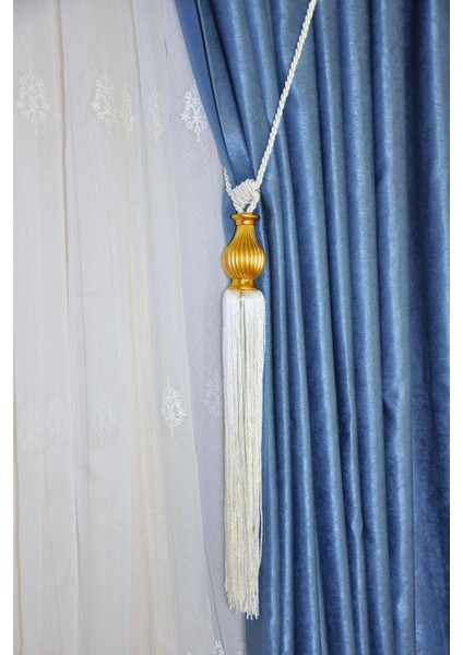 Fon Perde Tavan Bağlama Püsküllü Braçol Kornişe Takmatik Ipli Tavan Perde Aksesuar Kemik