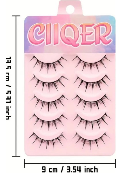 5 Çift Ince Siyah Sahte Kirpik – Doğal, Tek Parça, Kolay Uygulama indirimleri