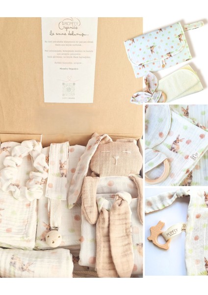 Tuli Dots Harikalar Diyarında Baby Shower Müslin Bebek Hediye Seti