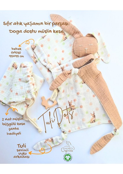 Tuli Dots Harikalar Diyarında Baby Shower Müslin Bebek Hediye Seti modelleri