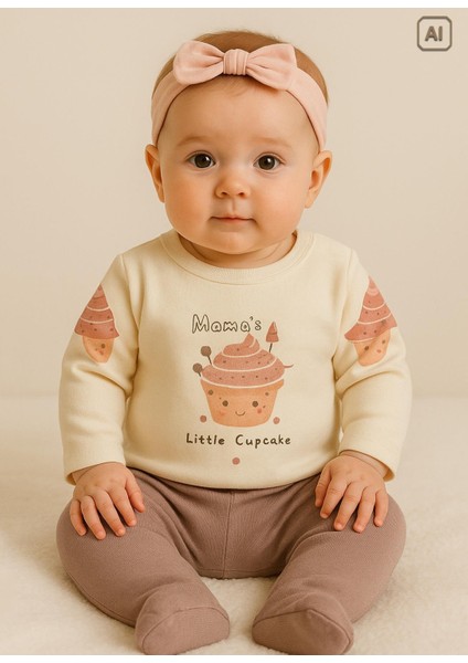 Oragnik Lıttle Cupcake Ikili Takım - Bej-Murdum