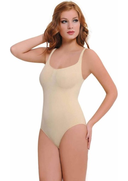 Kadın Ten Renk 2944 Body Lıft Toparlayıcı Silikonlu Çıtçıtlı Korse