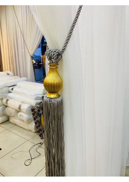 Lüx Fon Veya Tül Perde Bağlama Aparatı Kornişe Takmatik Tek Adet Ipli Tavan Perde Aksesuarı