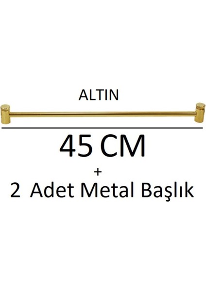 Altın Sarısı Metal Briz Çubuğu 1 Adet + Başlıkları