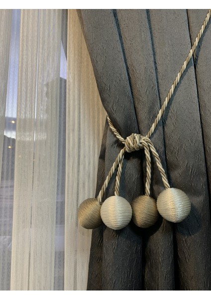 Modern Sarım 4 Toplu Braçol Kornişe Takmatik Ipli Tavan Perde Aksesuarı