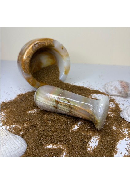 Doğal Mermer Havan-El Işçiliği Lüks Mutfak Aksesuarı