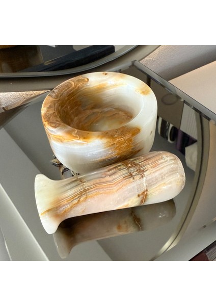 Doğal Mermer Havan-El Işçiliği Lüks Mutfak Aksesuarı