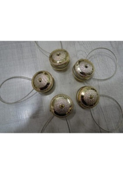 Mıknatıslı Perde Mandalı Taşlı 5 Adet Gold-7