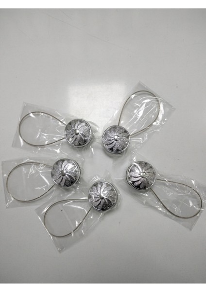 Mıknatıslı Perde Tokası Çiçek Perde Mandalı Gümüş (5 Adet) fırsatları