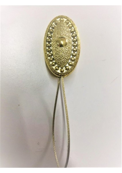 Mıknatıslı Perde Mandalı Oval Kendinden Şeritli -Gold Renk (2 Adet)
