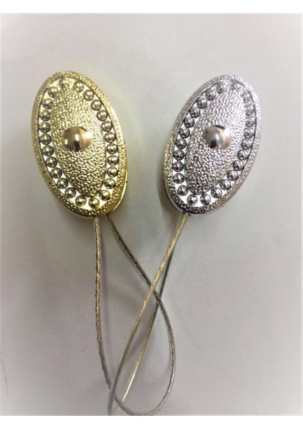 Mıknatıslı Perde Mandalı Oval Kendinden Şeritli -Gold Renk (2 Adet) fiyatları