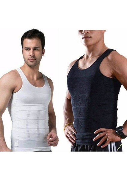 Siyah ve Beyaz 2'li Paket Erkek Korse Atlet