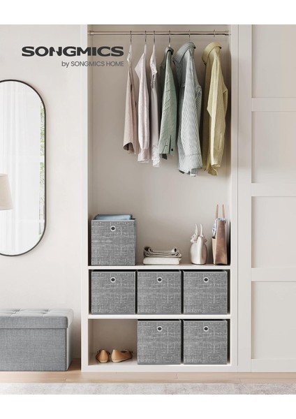 Saklama Kutusu, 6'lı Set, Saplı Dokusuz Kumaş Düzenleme Kutuları, Kutu Saklama, 26 x 26 x 2 fiyatları