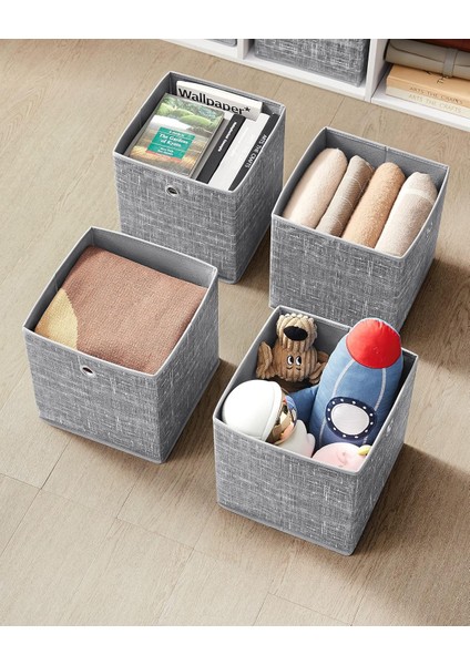 Saklama Kutusu, 6'lı Set, Saplı Dokusuz Kumaş Düzenleme Kutuları, Kutu Saklama, 26 x 26 x 2 fırsatları