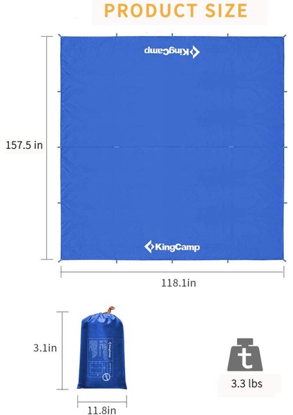 Kamp Brandası, Büyük Boy Su Geçirmez Branda, Gümüş Kaplamalı UPF50+ Uv Koruması, Kamp, Yürü fiyatları