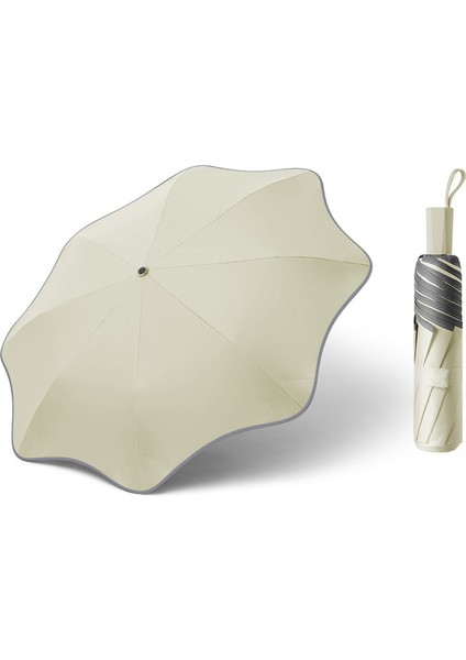 2025 Yeni Yuvarlak Köşe Su Geçirmez Güneş Koruyucu Üç Katlı Şemsiye (Yurt Dışından) indirimleri