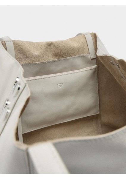 Zımba Detaylı Süet Deri Shopper Çanta fırsatları