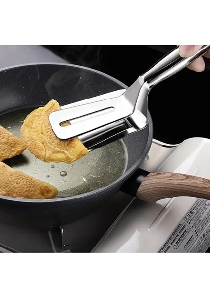 Çelik 23 cm Balık Biftek Barbekü Maşası Et Servis Kepçesi Kaşığı Spatula