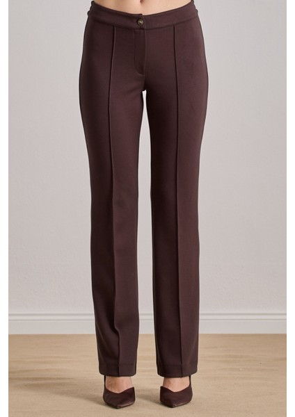 Yüksek Bel Kahverengi Örme Pantolon indirimleri