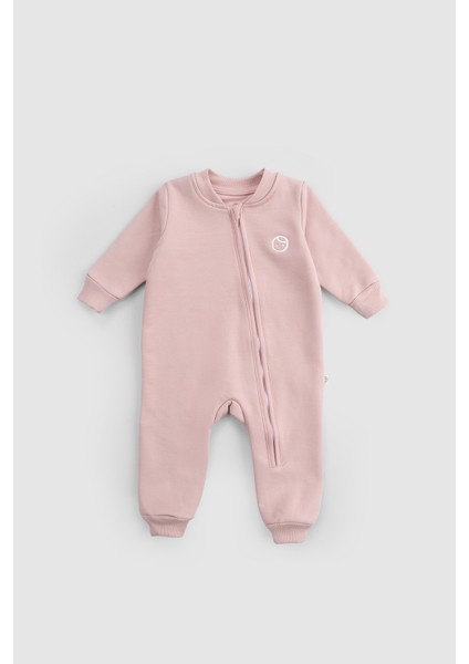 Organik Pamuklu İçi Tüylü Pembe Fermuarlı Bebek Tulumu fiyatları