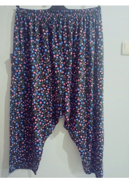 Penye Kumaş Çiçek Desenli Cepli Şalvar %100 Pamuk 38 Bedenden 100 Kiloyakadar