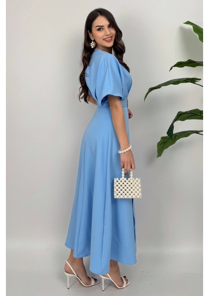 Alora Kadın Kemer Detaylı Şık Mavi Elbise – Özel Günler Için Zarafet modelleri