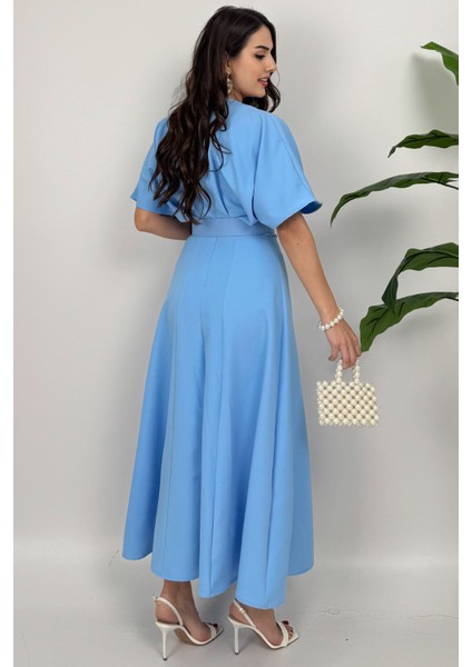 Alora Kadın Kemer Detaylı Şık Mavi Elbise – Özel Günler Için Zarafet fırsatları