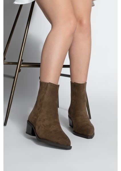 Kadın Sivri Burun Kalın Topuklu Kovboy Çift Lastikli Westren Bot Losya fırsatları