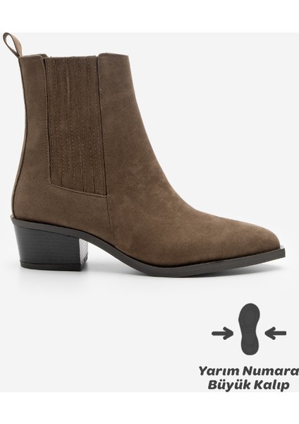 Kadın Sivri Burun Kalın Topuklu Kovboy Çift Lastikli Westren Bot Losya modelleri