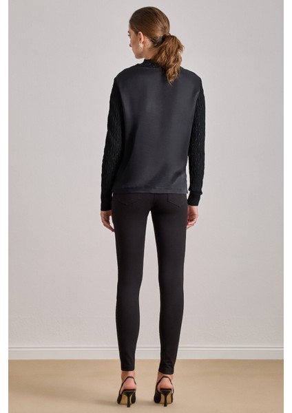 Yüksek Bel Siyah Örme Pantolon fiyatları