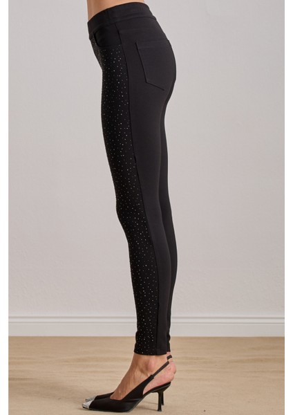 Yüksek Bel Siyah Örme Pantolon fırsatları