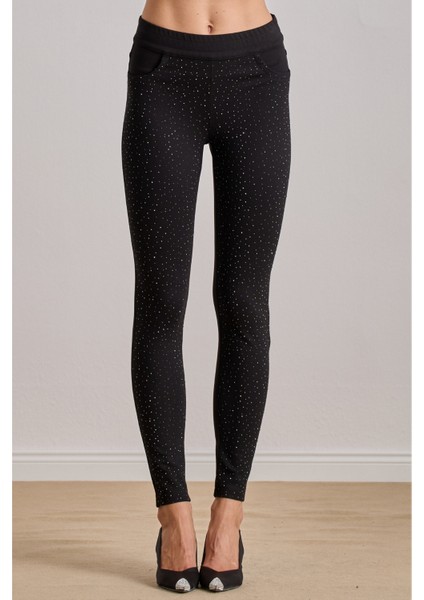 Yüksek Bel Siyah Örme Pantolon indirimleri