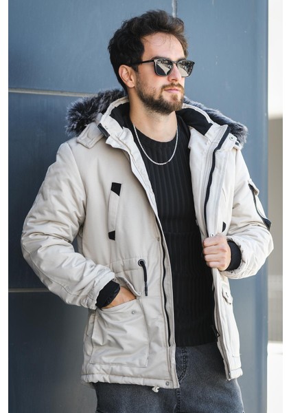 Remo Içi Kürklü Kapüşonlu Kanvas Uzun Kaban Parka fiyatları