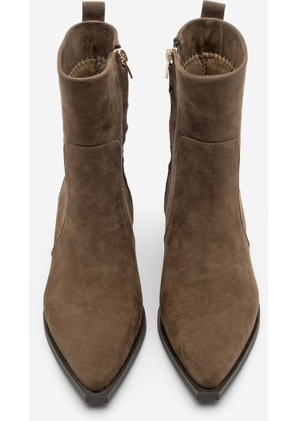 Kadın Sivri Burun Altın Detaylı Topuklu Bot Kenor indirimleri