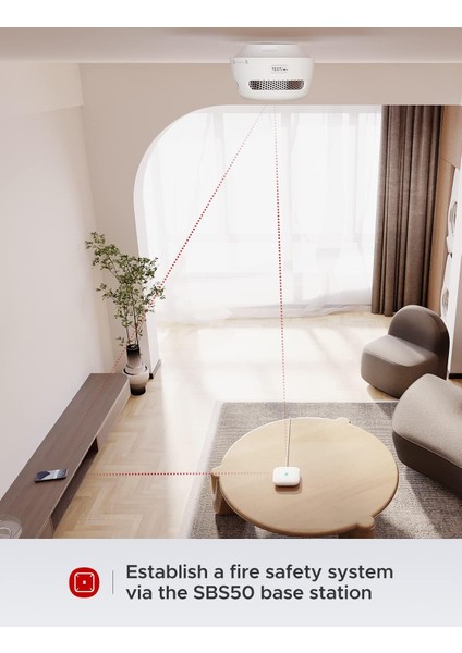 Akıllı Duman Dedektörü (6x XS01-M), SBS50 Baz Istasyonu Ile, Wi-Fi Duman Alarmı, X-Sense Ev Güvenlik Uygulaması ile Uyumlu, Kablosuz Bağlantılı Yangın Alarmı, Model FS61 fırsatları