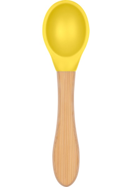 Bambu Saplı Silikon Mama Kaşığı Sunrise Sarı