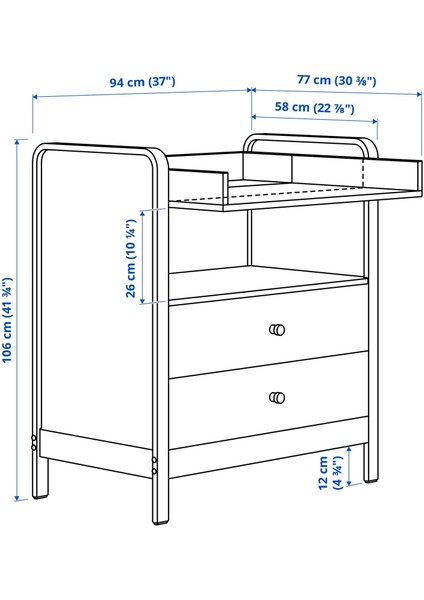Alskvard Alt Değiştirme Masası Huş-Beyaz fiyatları
