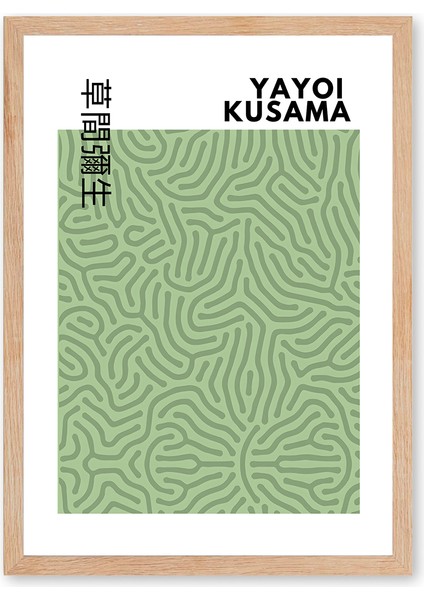 Organik Desenler - Yayoi Kusama - Doğal Ahşap Çerçeveli Tablo - Art Collection fiyatları