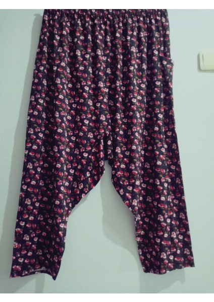 Penye Kumaş Çiçek Desenli Cepli Şalvar %100 Pamuk 38 Bedenden 100 Kiloyakadar