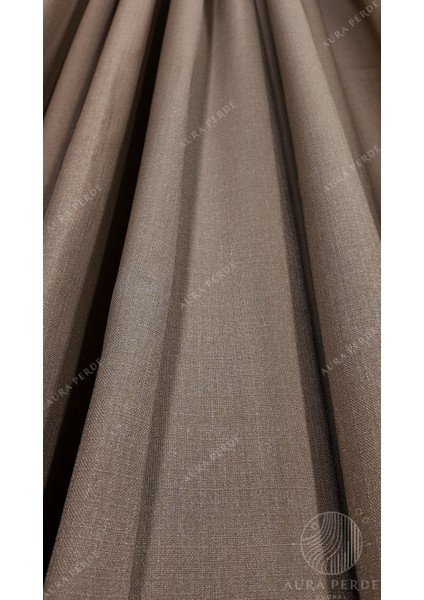 Keten Fon Perde- Kum Beji Renk Sık Pileli Fon Perde-Karesi Kumaş Keten Fon Perde fırsatları