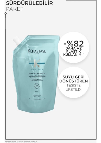 Resistance Bain Force Architecte Zayıf Ve Yıpranmış Saçlar Için Onarıcı Şampuan 500 ml