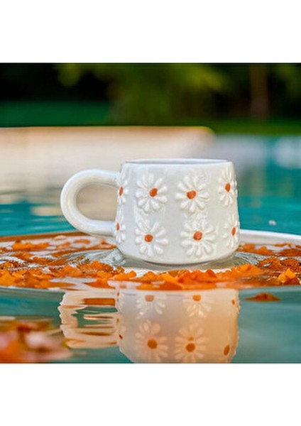 Papatya Ikili Seramik Kupalı Epoksi Anahtarlık Kahve Papatya Mum Çikolata Hediye Seti fırsatları