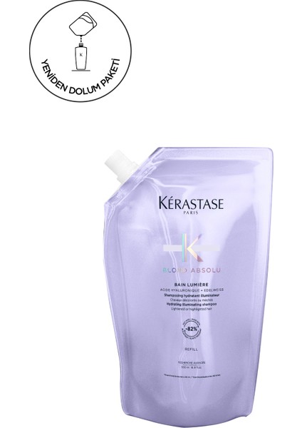 Blond Absolu Bain Lumiere Işlem Görmüş Sarı Saçlar Için Parlaklık Veren Şampuan 500 ml