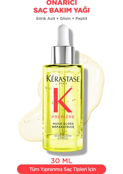 Premiere Huile Gloss Réparatrice Yoğun Parlaklık Veren Onarıcı Saç Bakım Yağı 30 ml 30 ml fiyatları