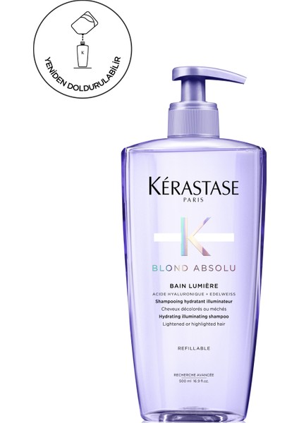 Blond Absolu Bain Lumiere Işlem Görmüş Sarı Saçlar Için Parlaklık Veren Şampuan 500 ml 500 ml