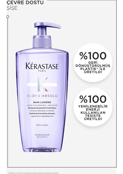 Blond Absolu Bain Lumiere Işlem Görmüş Sarı Saçlar Için Parlaklık Veren Şampuan 500 ml 500 ml