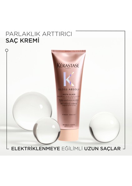 Gloss Absolu Elektriklenmeye Eğilimli Saçlar Için Parlaklık Veren Saç Bakım Kremi 250 ml